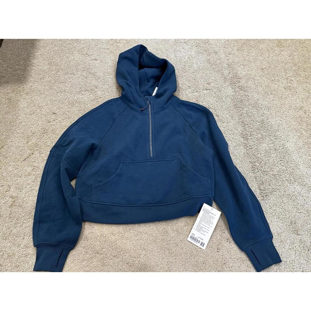 NWT Lululemon Scuba Half Zip Oversized Hoodie Color BBOR Blue Borealis Size XS/S